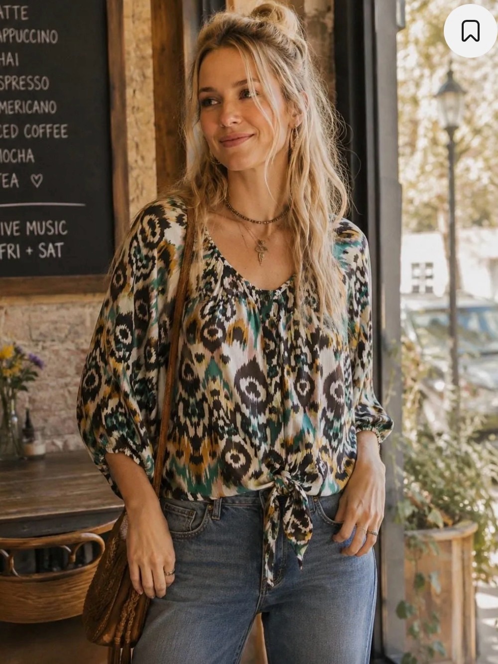 Anthropologie Vanessa Virginia Sveta Ikat 100% Silk Blouse